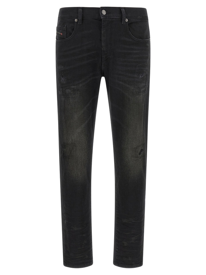Diesel Black Cotton Tapered Jeans
