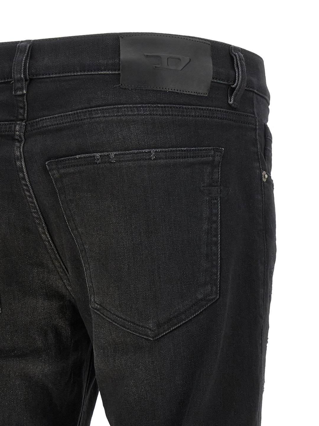 Diesel Black Cotton Tapered Jeans