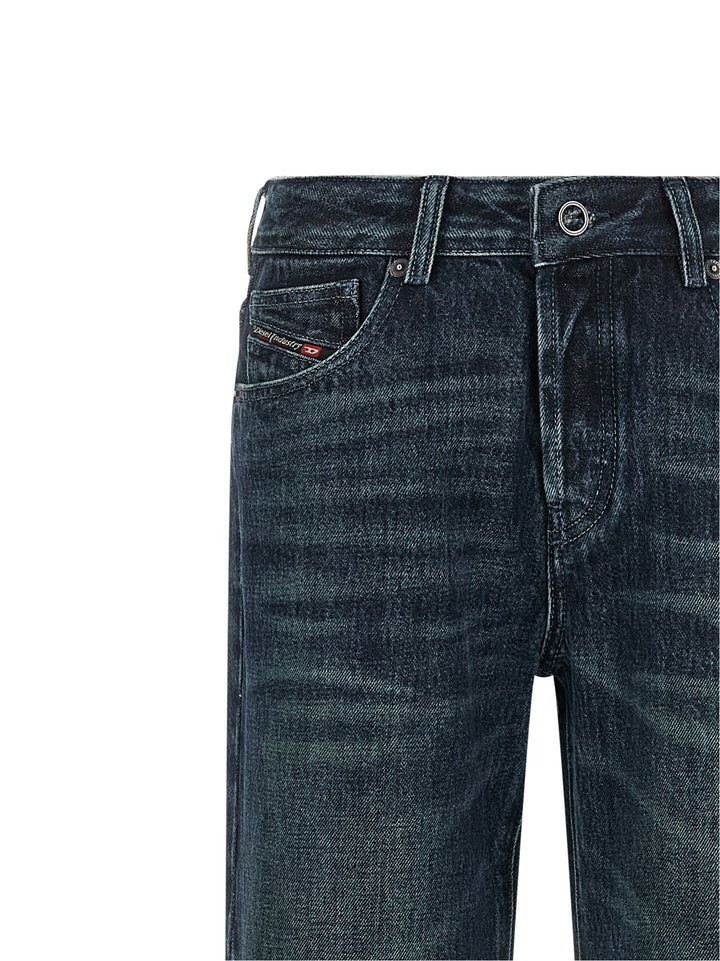 Diesel Blue Cotton Straight-Leg Jeans