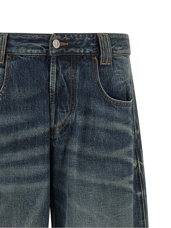 Diesel Blue Cotton Relaxed Fit Jeans
