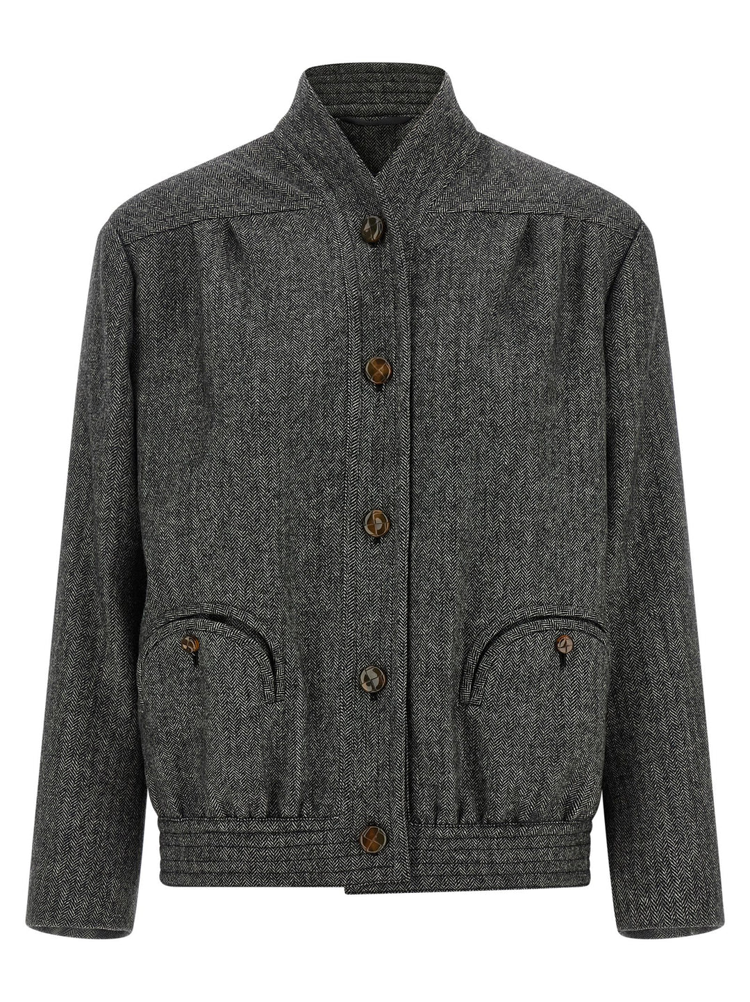 Blazé Milano Gray Virgin Wool Full-Length Jacket
