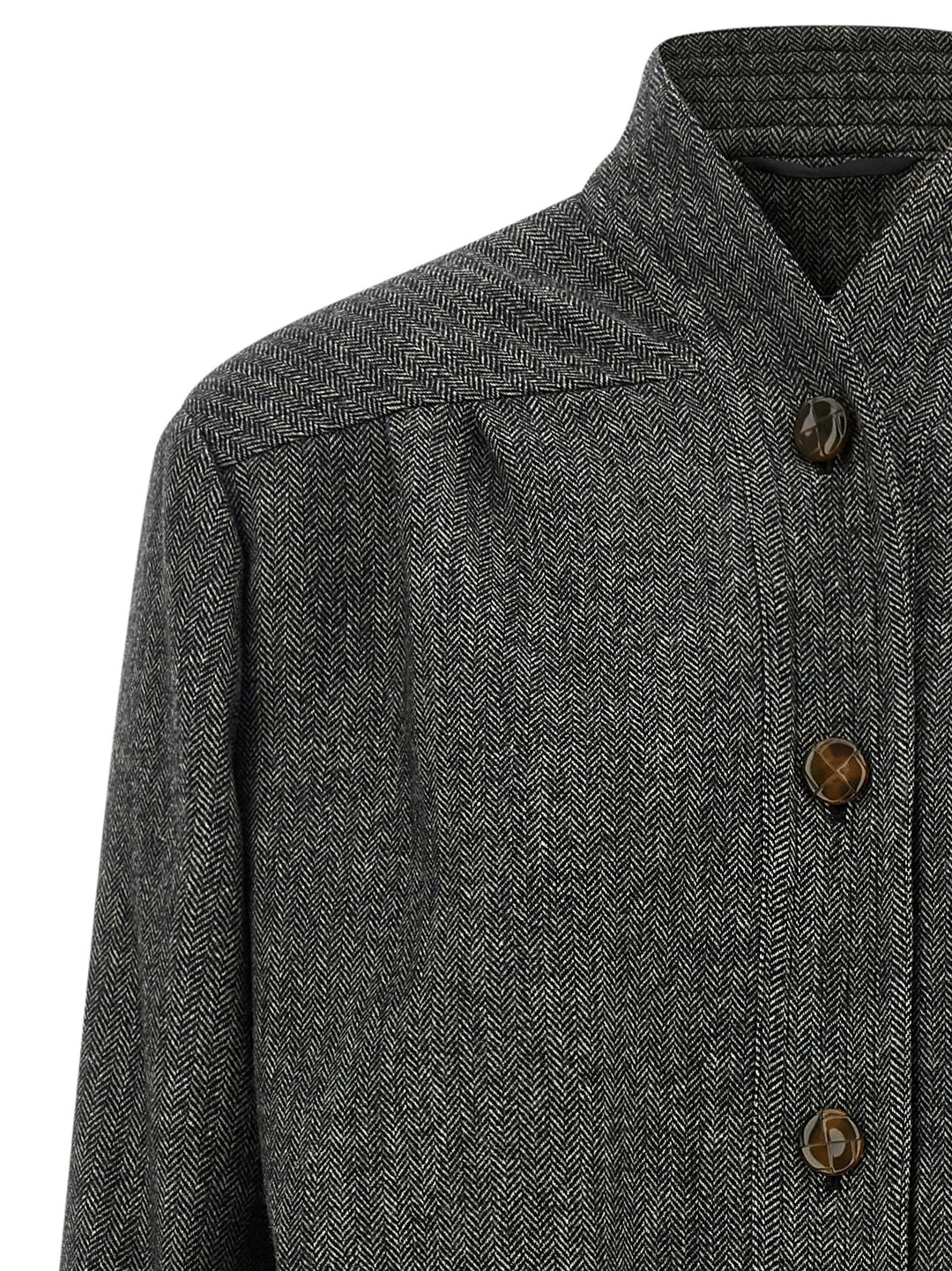 Blazé Milano Gray Virgin Wool Full-Length Jacket
