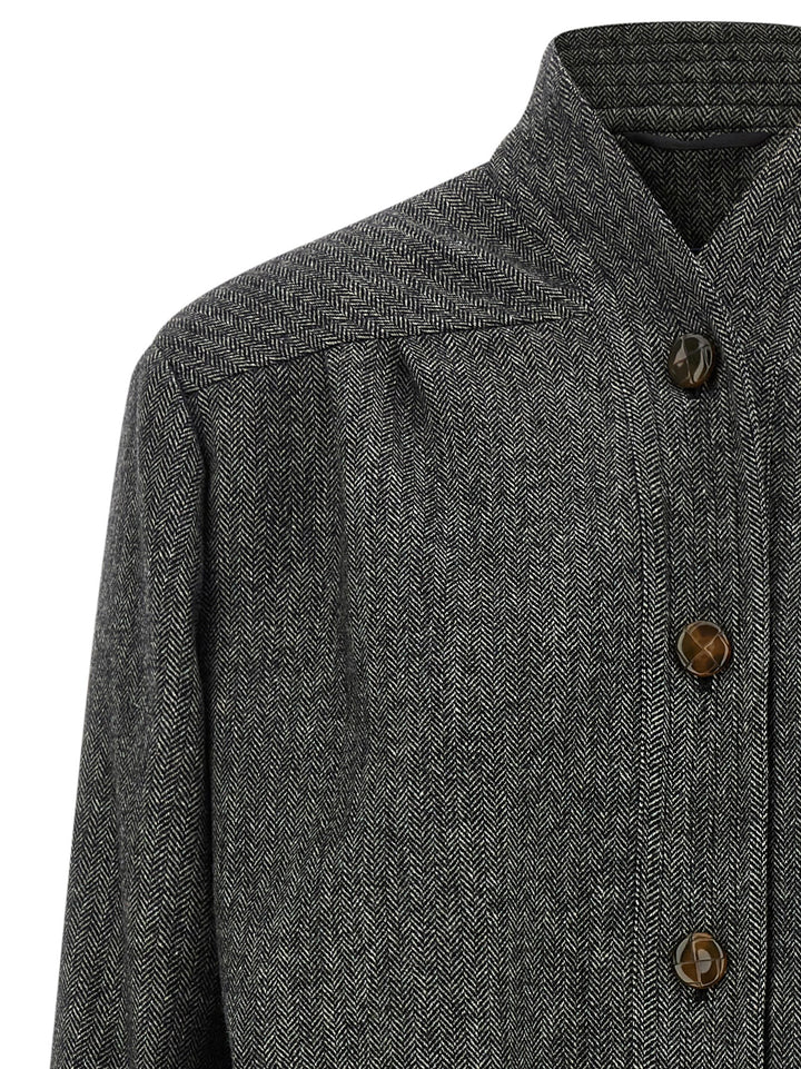 Blazé Milano Gray Virgin Wool Full-Length Jacket