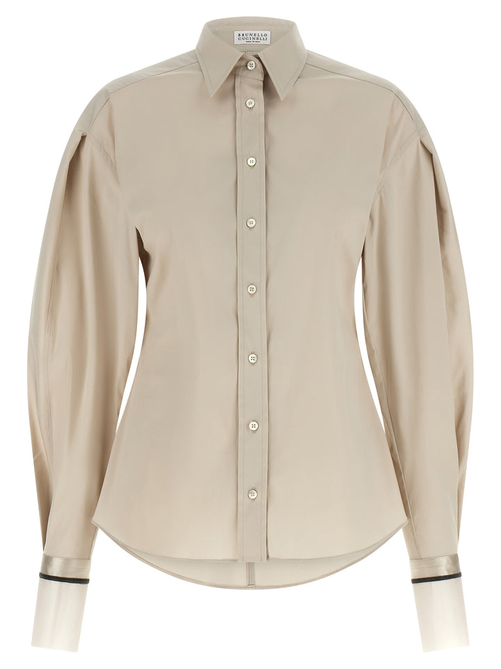 Brunello Cucinelli Beige Cotton Blouse