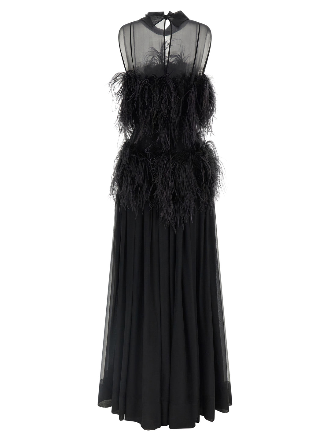 Alberta Ferretti Black Silk Long Dress