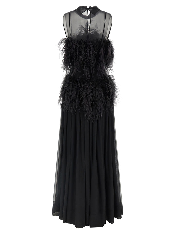 Alberta Ferretti Black Silk Long Dress
