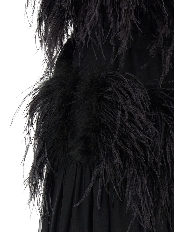 Alberta Ferretti Black Silk Long Dress
