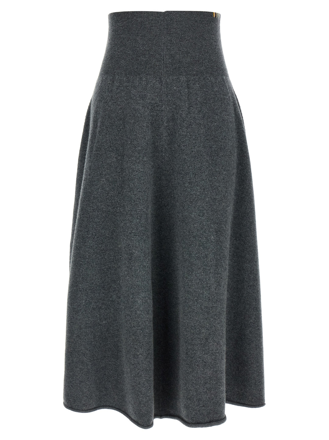 Extreme Cashmere Gray Cashmere Midi Skirt