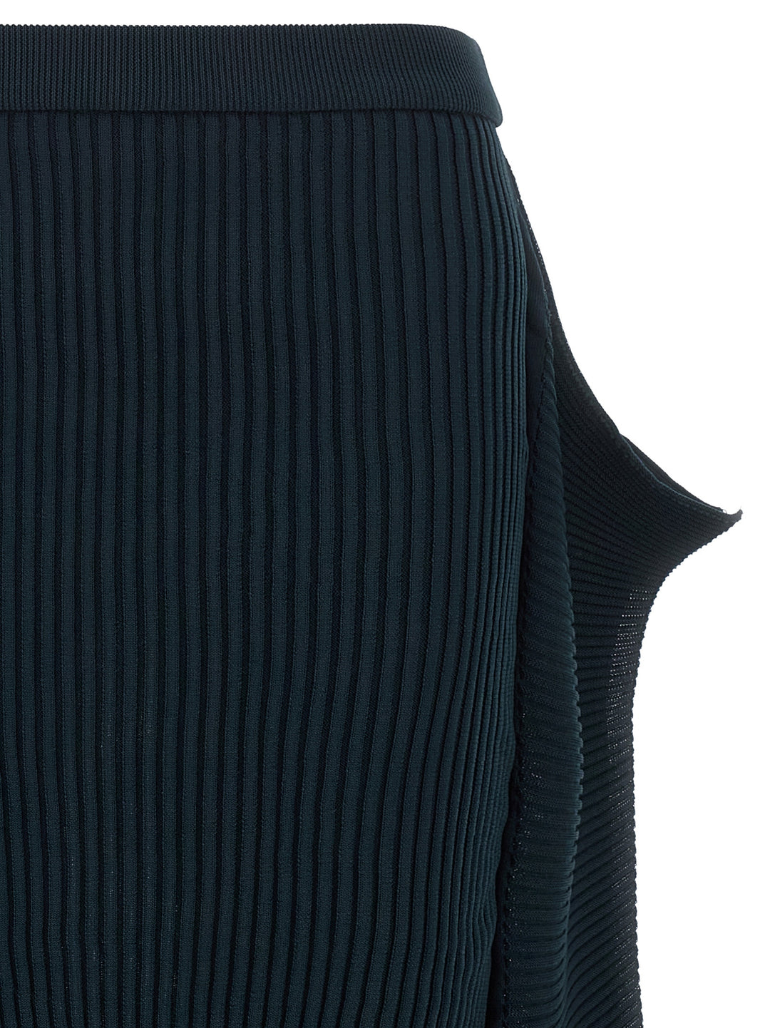 Issey Miyake Blue Polyester Midi Skirt