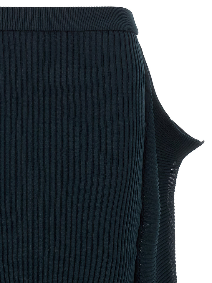 Issey Miyake Blue Polyester Midi Skirt