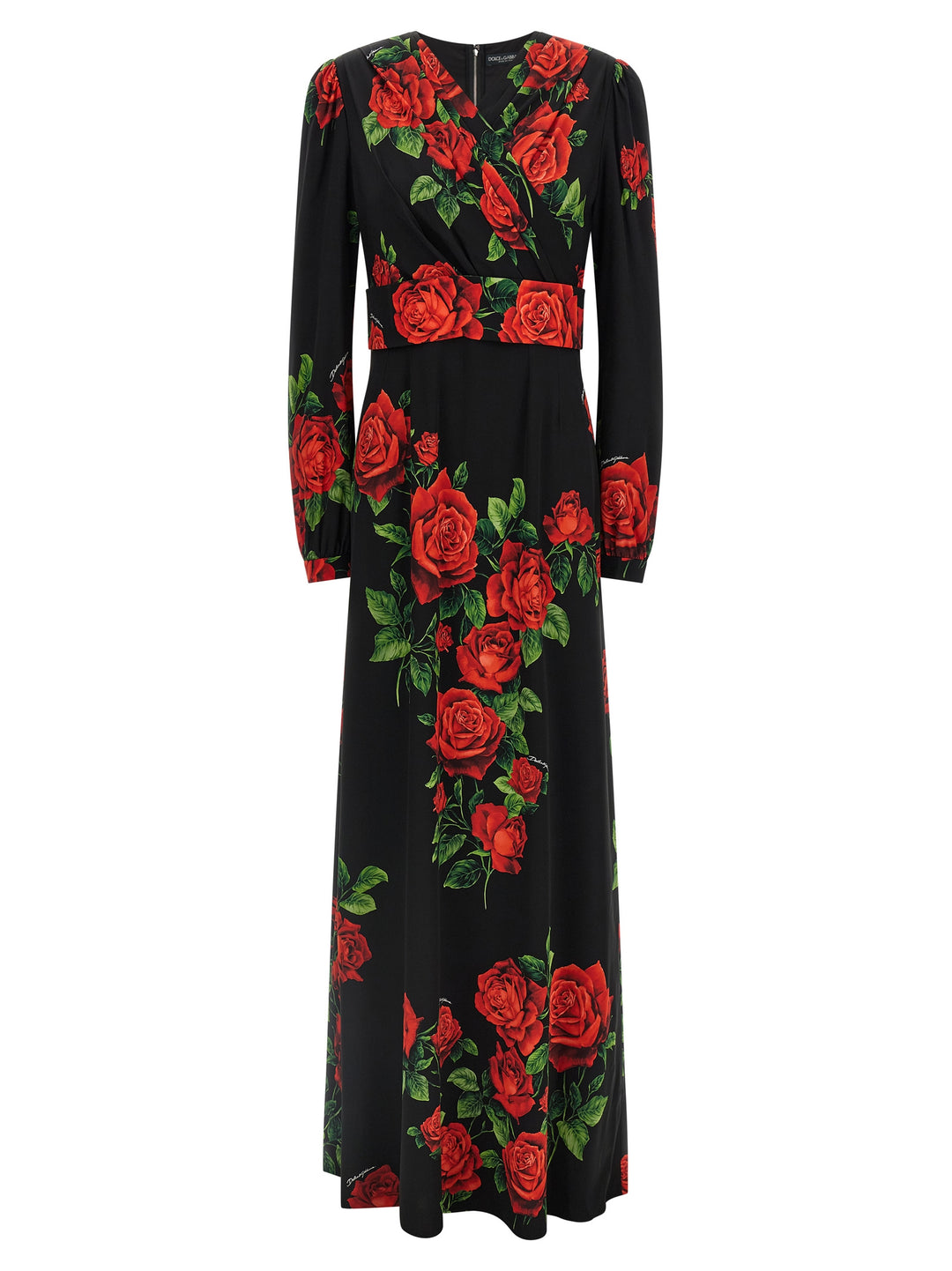 Dolce &amp; Gabbana Red Silk Long Dress
