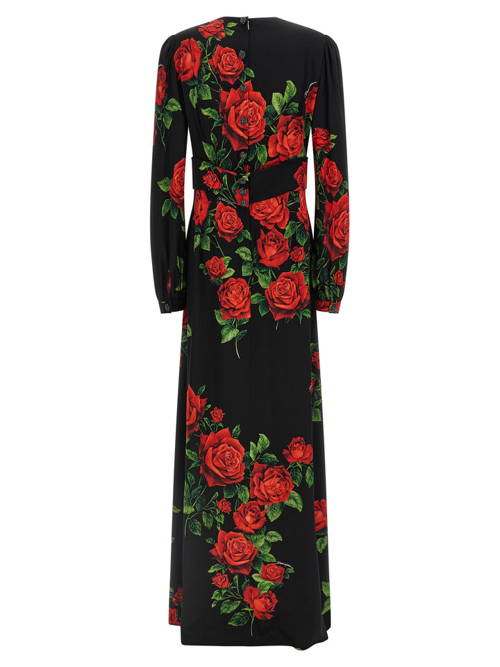 Dolce &amp; Gabbana Red Silk Long Dress