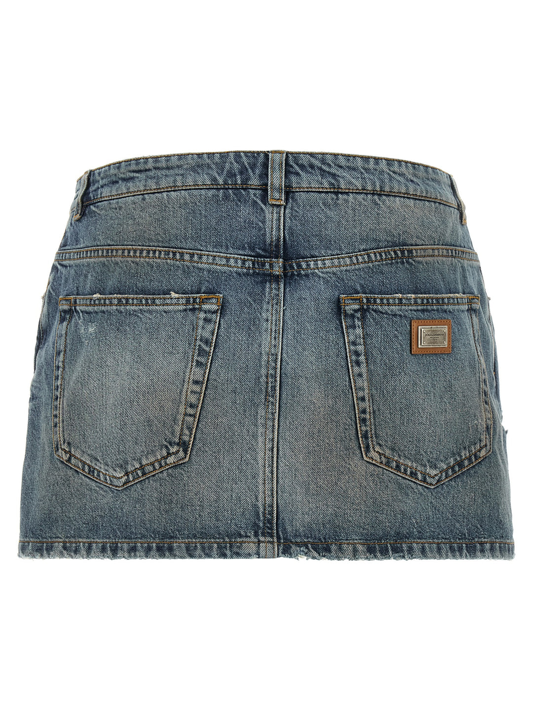 Dolce &amp; Gabbana Blue Cotton Long Skirt