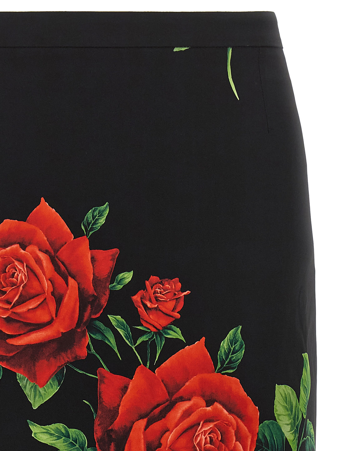 Dolce &amp; Gabbana Black Silk Midi Skirt