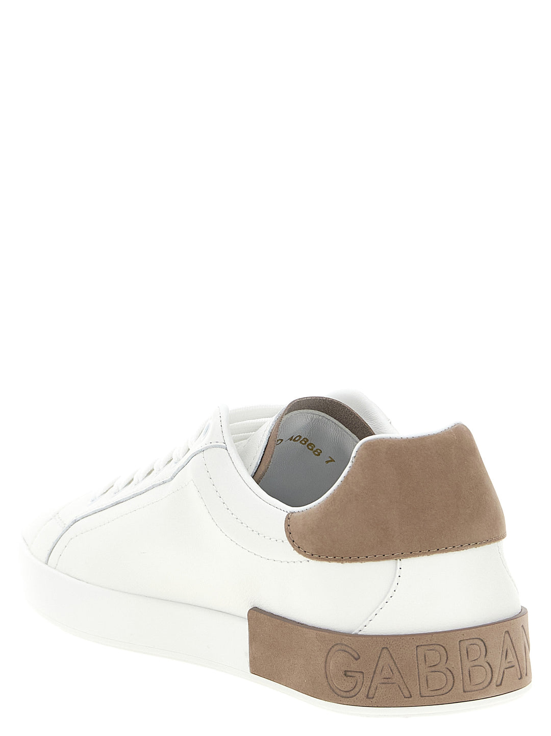 Dolce &amp; Gabbana Beige Calfskin Low Top Sneakers