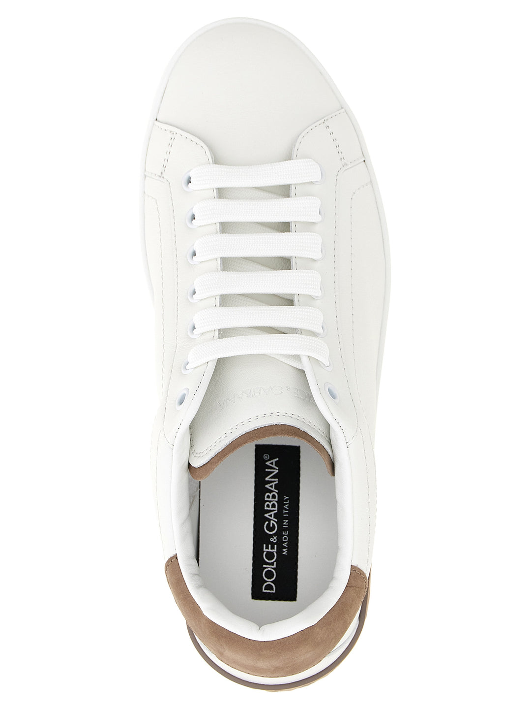 Dolce &amp; Gabbana Beige Calfskin Low Top Sneakers