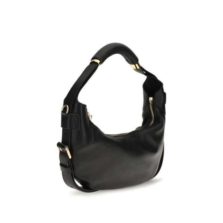 Moschino Black Calf Leather Bos Taurus Shoulder Bag