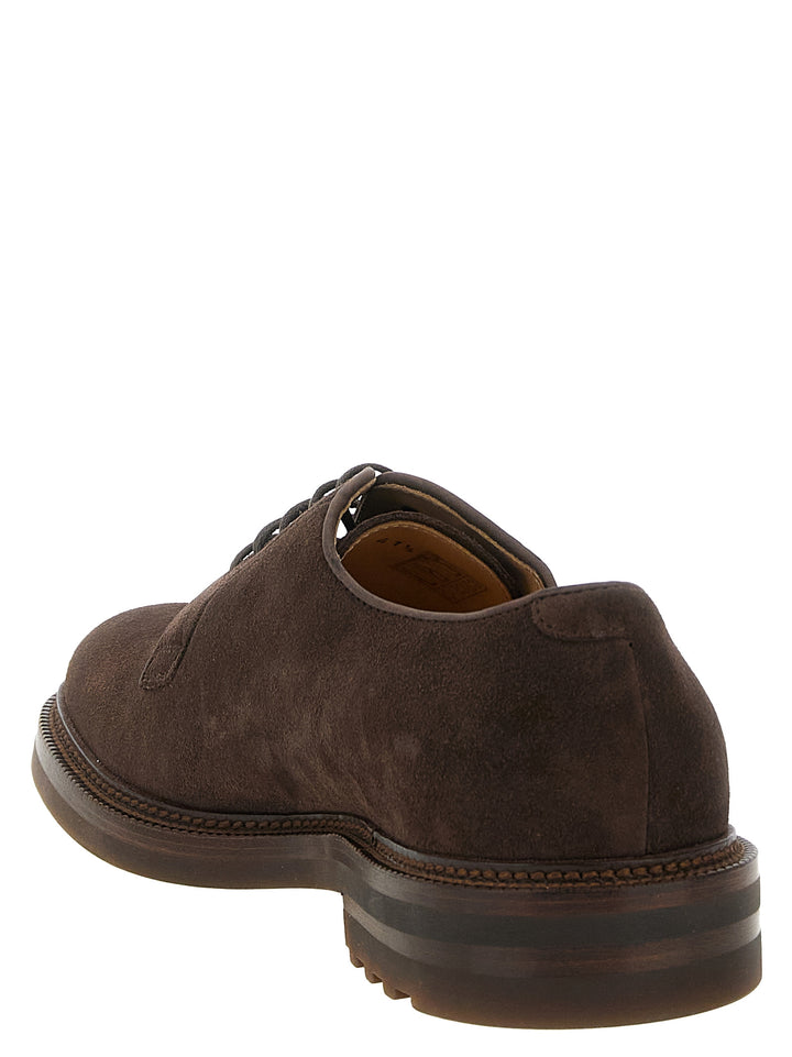 Brunello Cucinelli Brown Calfskin Oxfords And Derbies