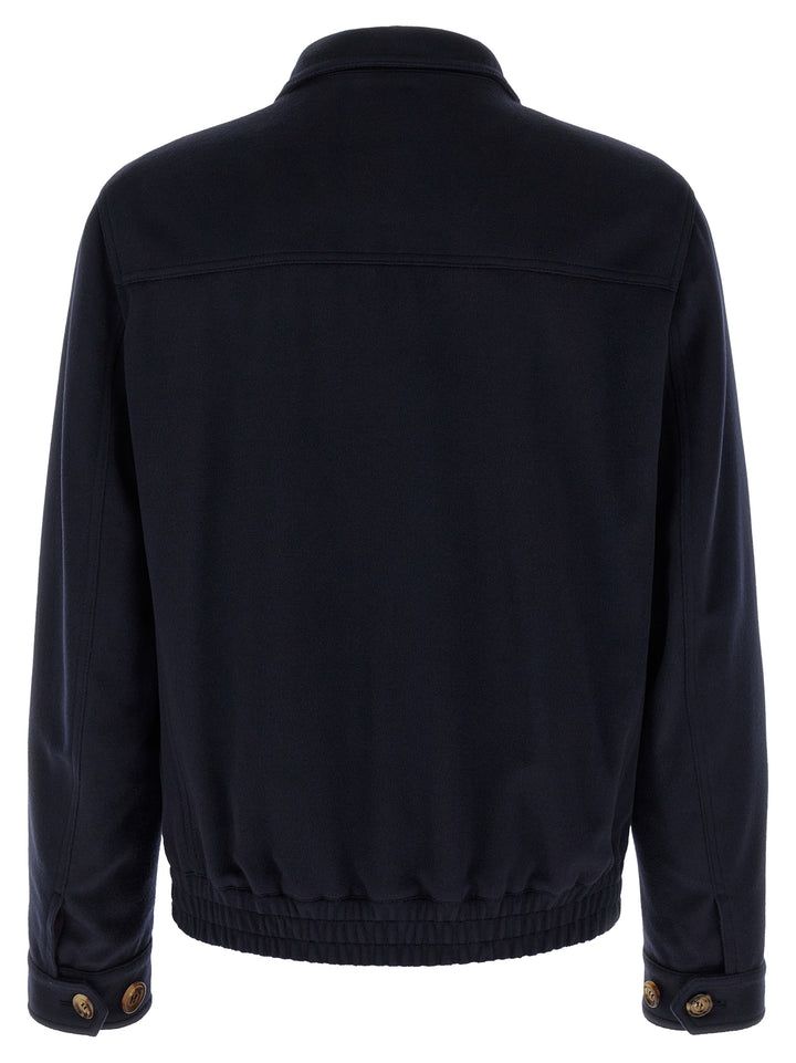 Brunello Cucinelli Blue Virgin Wool Bomber
