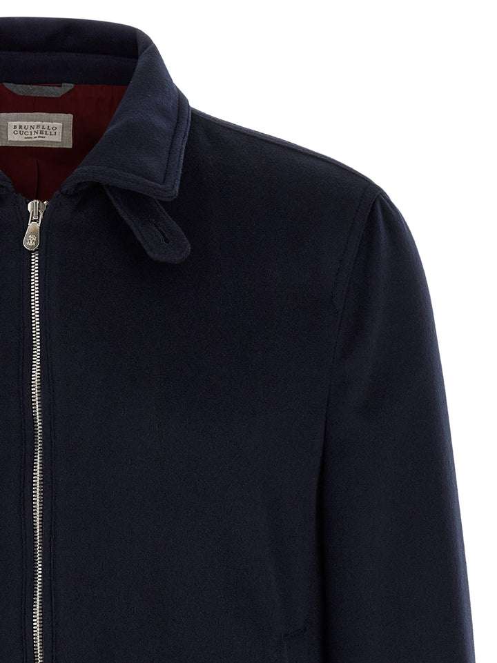 Brunello Cucinelli Blue Virgin Wool Bomber