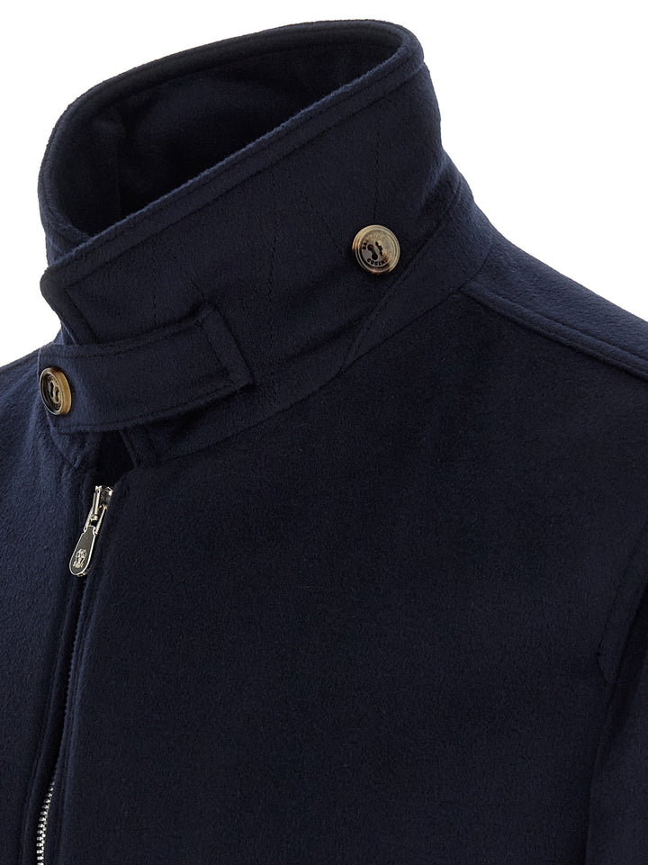 Brunello Cucinelli Blue Virgin Wool Bomber