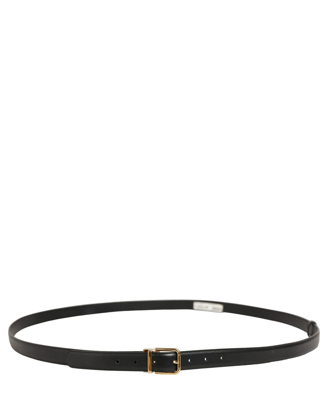 Dolce &amp; Gabbana Black Leather Double Wrap Metal Buckle Belt