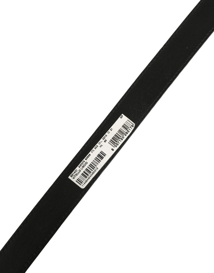 Dolce &amp; Gabbana Black Leather Double Wrap Metal Buckle Belt