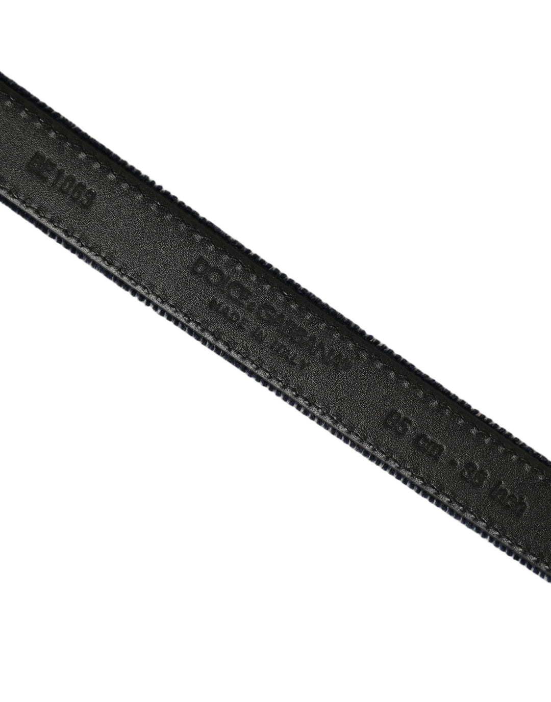 Dolce &amp; Gabbana Dark Blue Velvet Gold Tone Metal Buckle Belt
