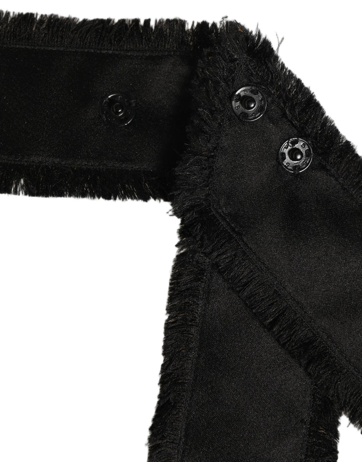 Dolce &amp; Gabbana Black Velvet Wrap Around Tie Cintura Belt