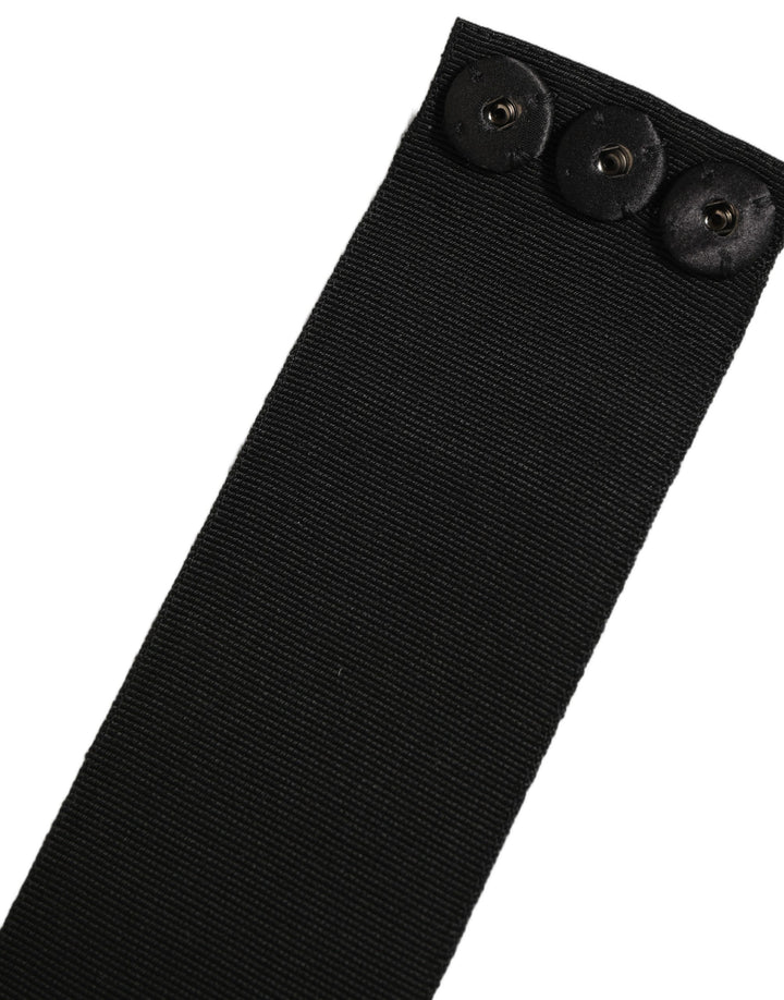 Dolce &amp; Gabbana Black Cotton Wrap Around Tie Cintura Belt