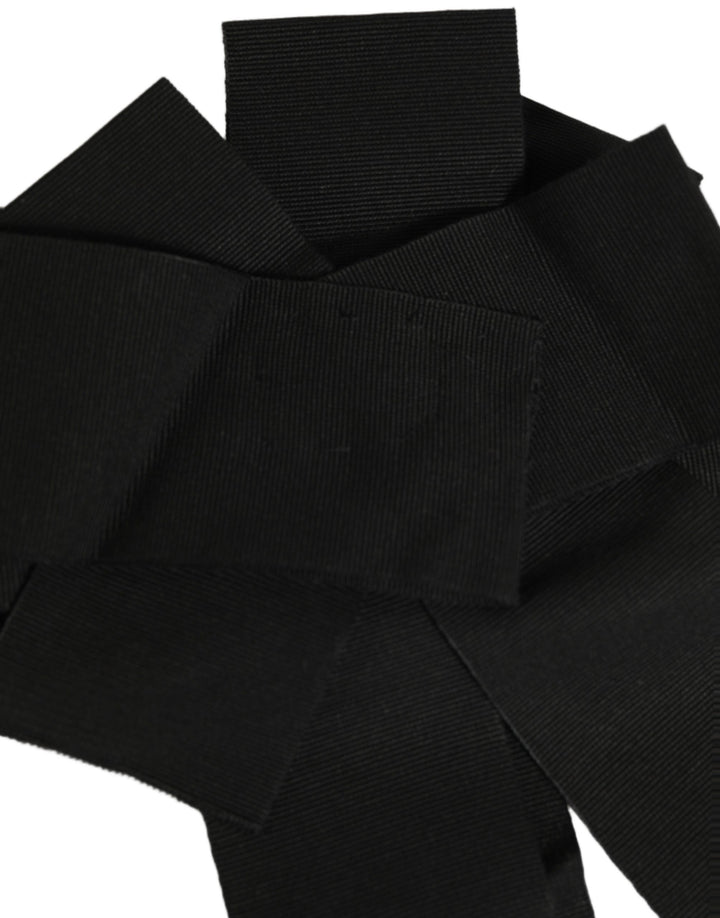 Dolce &amp; Gabbana Black Cotton Wrap Around Tie Cintura Belt
