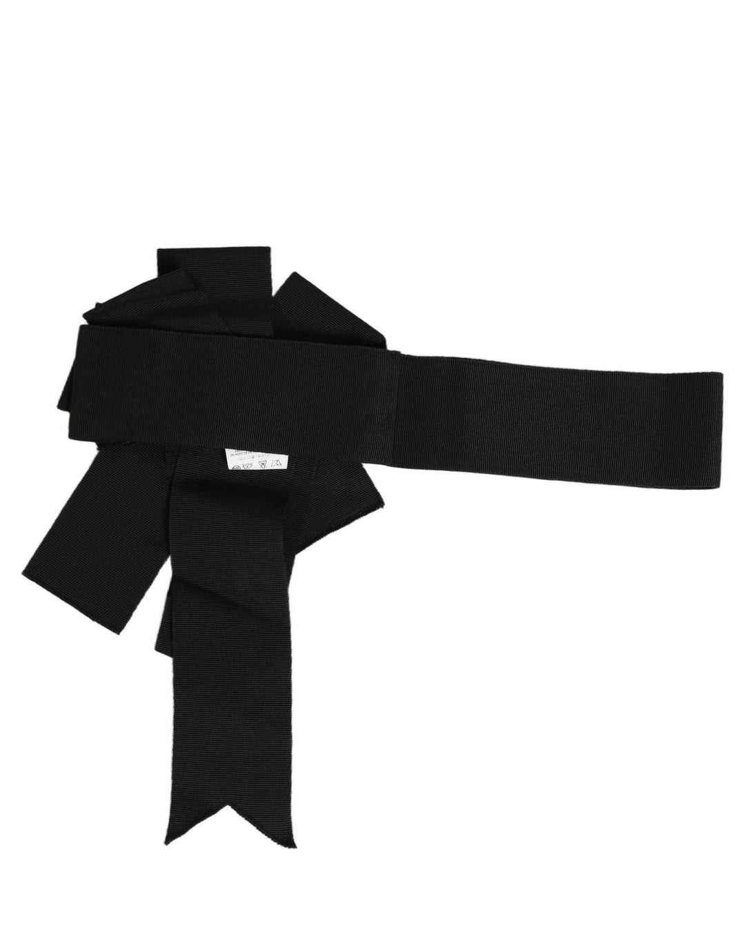 Dolce &amp; Gabbana Black Cotton Wrap Around Tie Cintura Belt