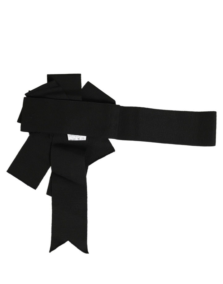 Dolce &amp; Gabbana Black Cotton Wrap Around Tie Cintura Belt