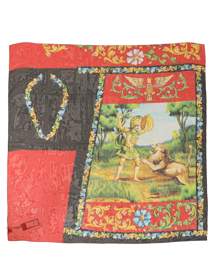 Dolce &amp; Gabbana Multicolor Silk Printed Square Foulard Scarf