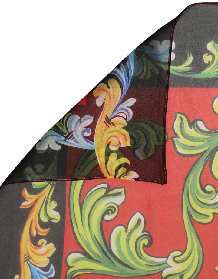 Dolce &amp; Gabbana Multicolor Silk Printed Square Foulard Scarf