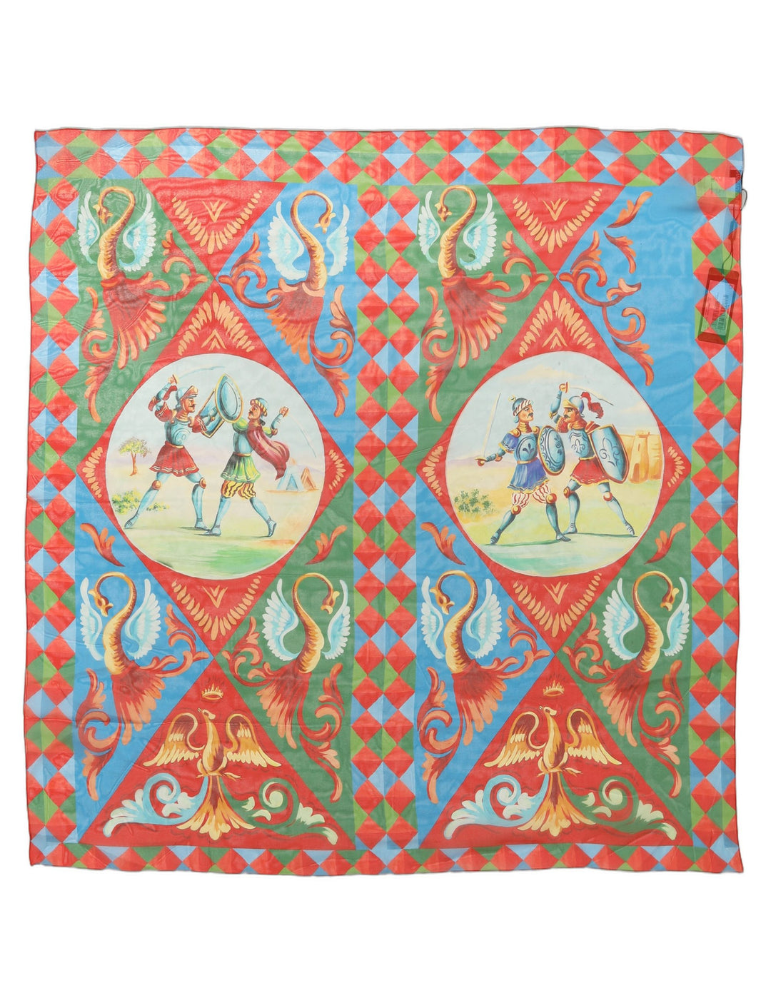 Dolce &amp; Gabbana Multicolor Silk Printed Square Foulard Scarf