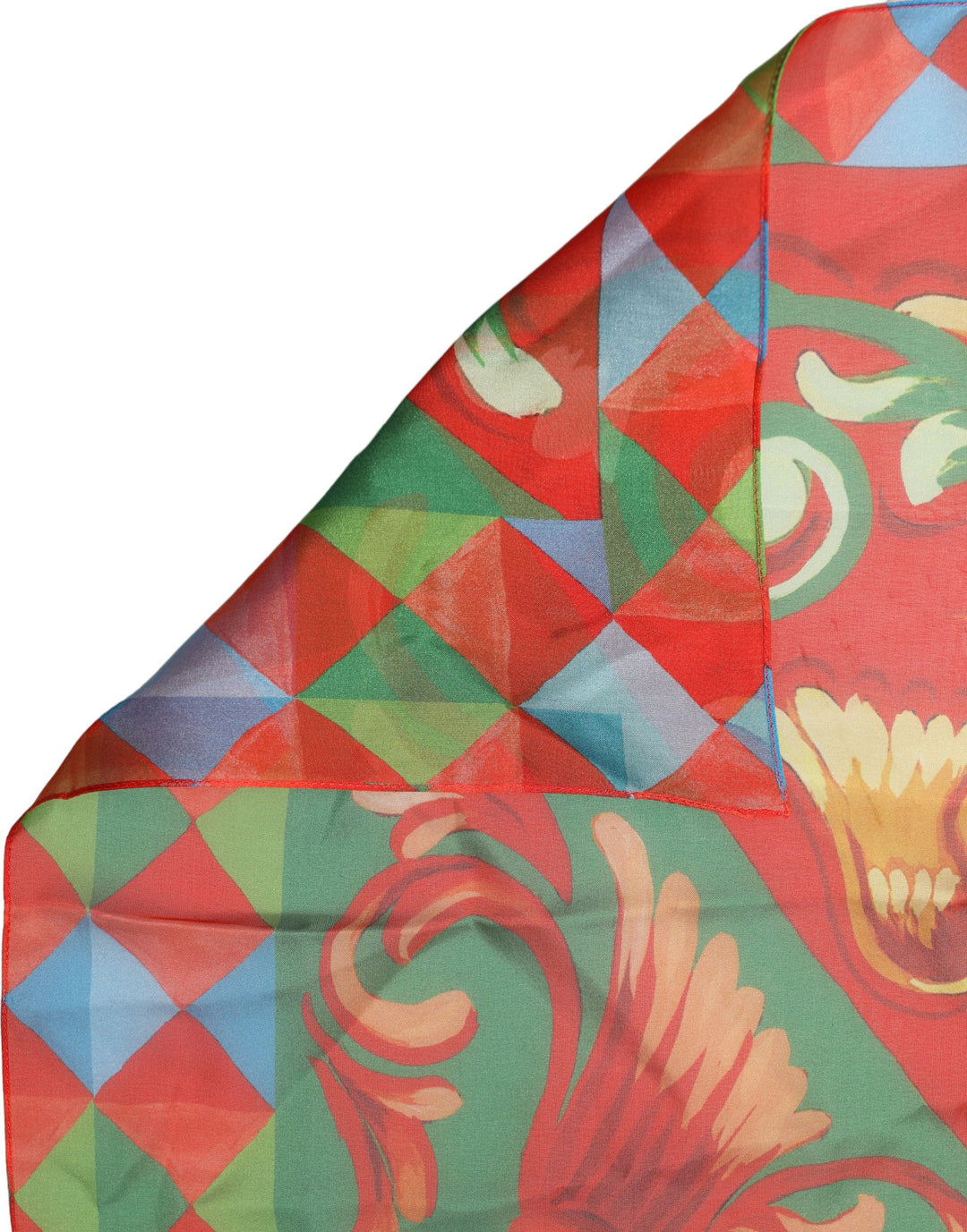 Dolce &amp; Gabbana Multicolor Silk Printed Square Foulard Scarf