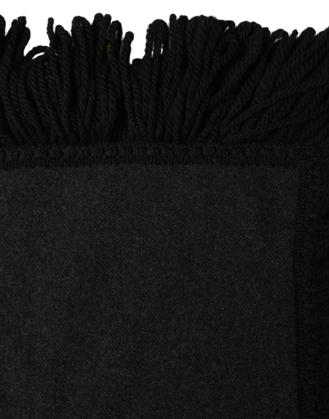 Dolce &amp; Gabbana Black Wool Knitted Fringed Warmer Shawl Scarf