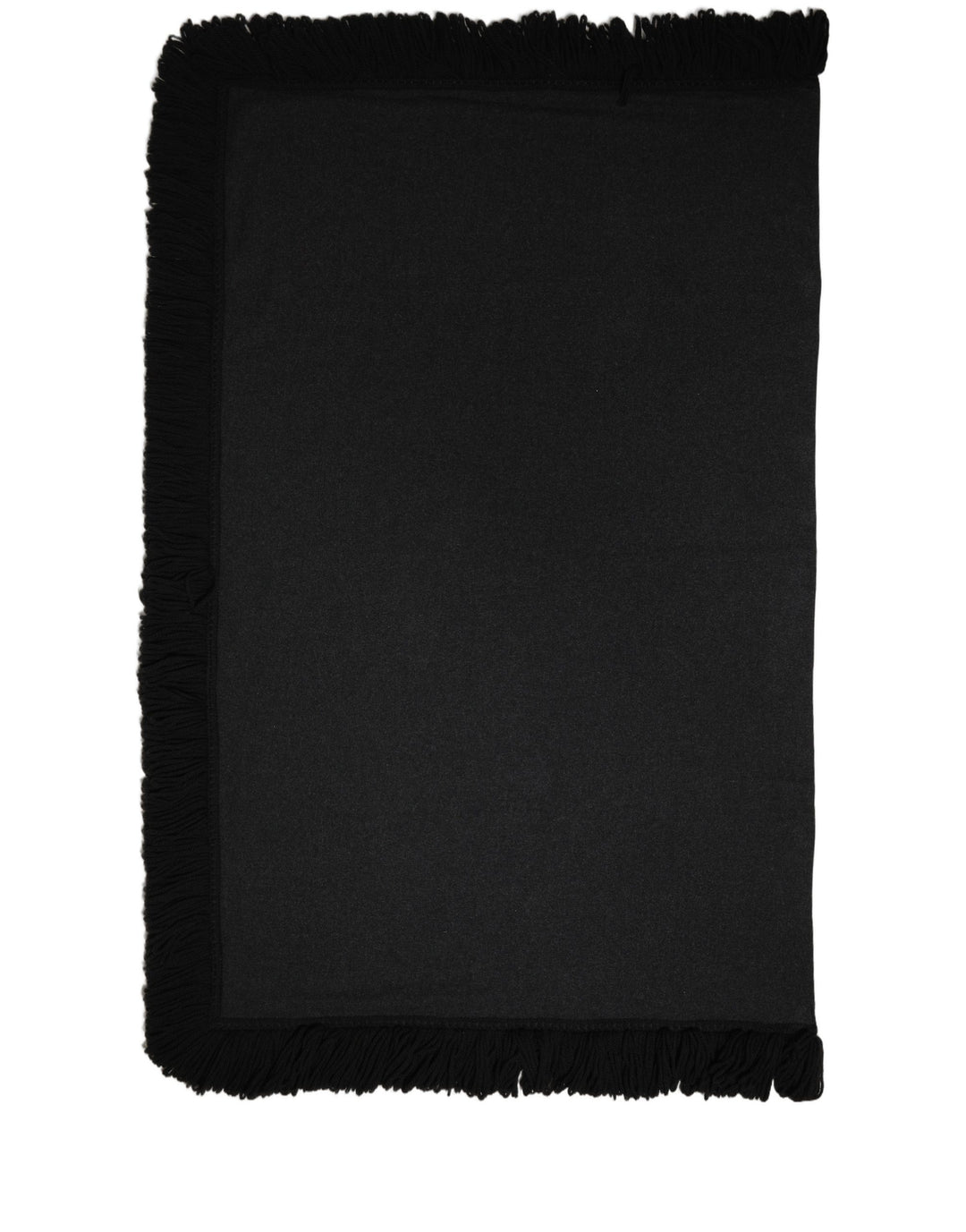 Dolce &amp; Gabbana Black Wool Knitted Fringed Warmer Shawl Scarf