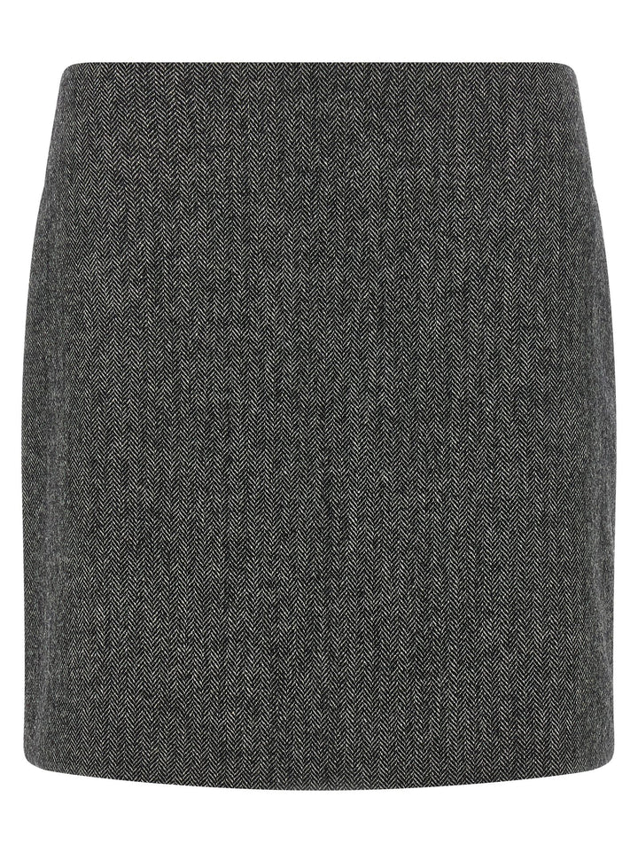 Blazé Milano Gray Virgin Wool Long Skirt