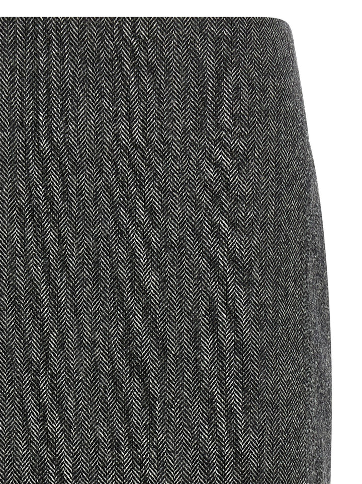 Blazé Milano Gray Virgin Wool Long Skirt
