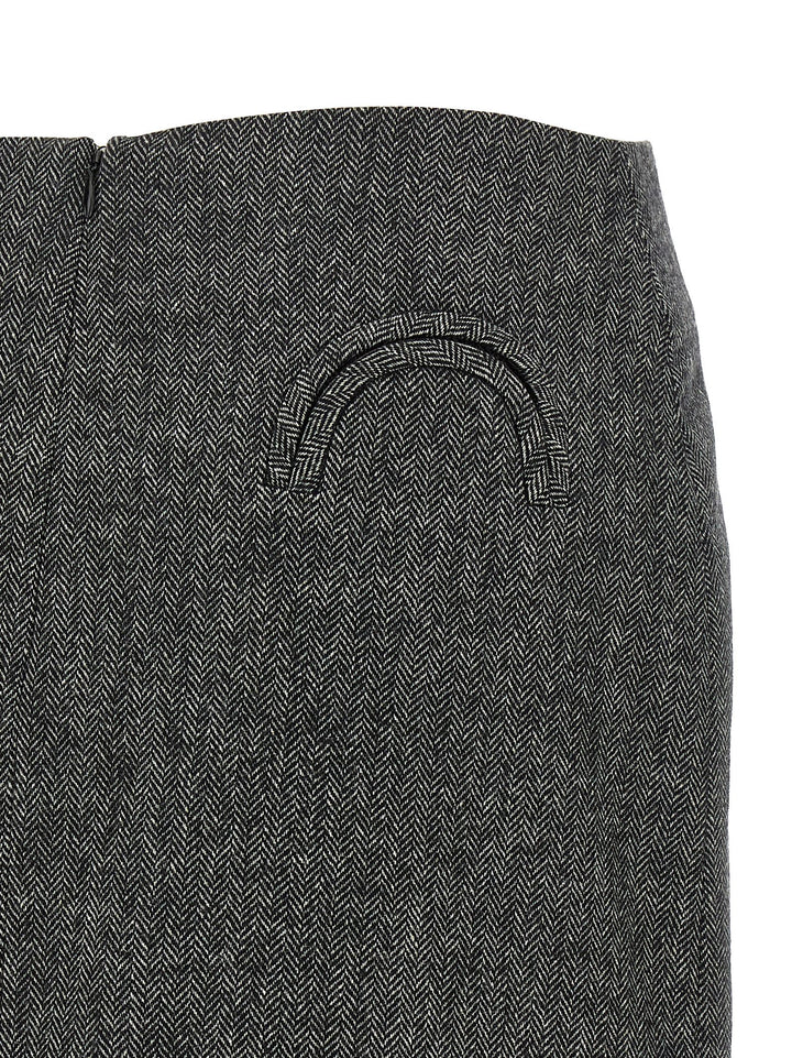 Blazé Milano Gray Virgin Wool Long Skirt