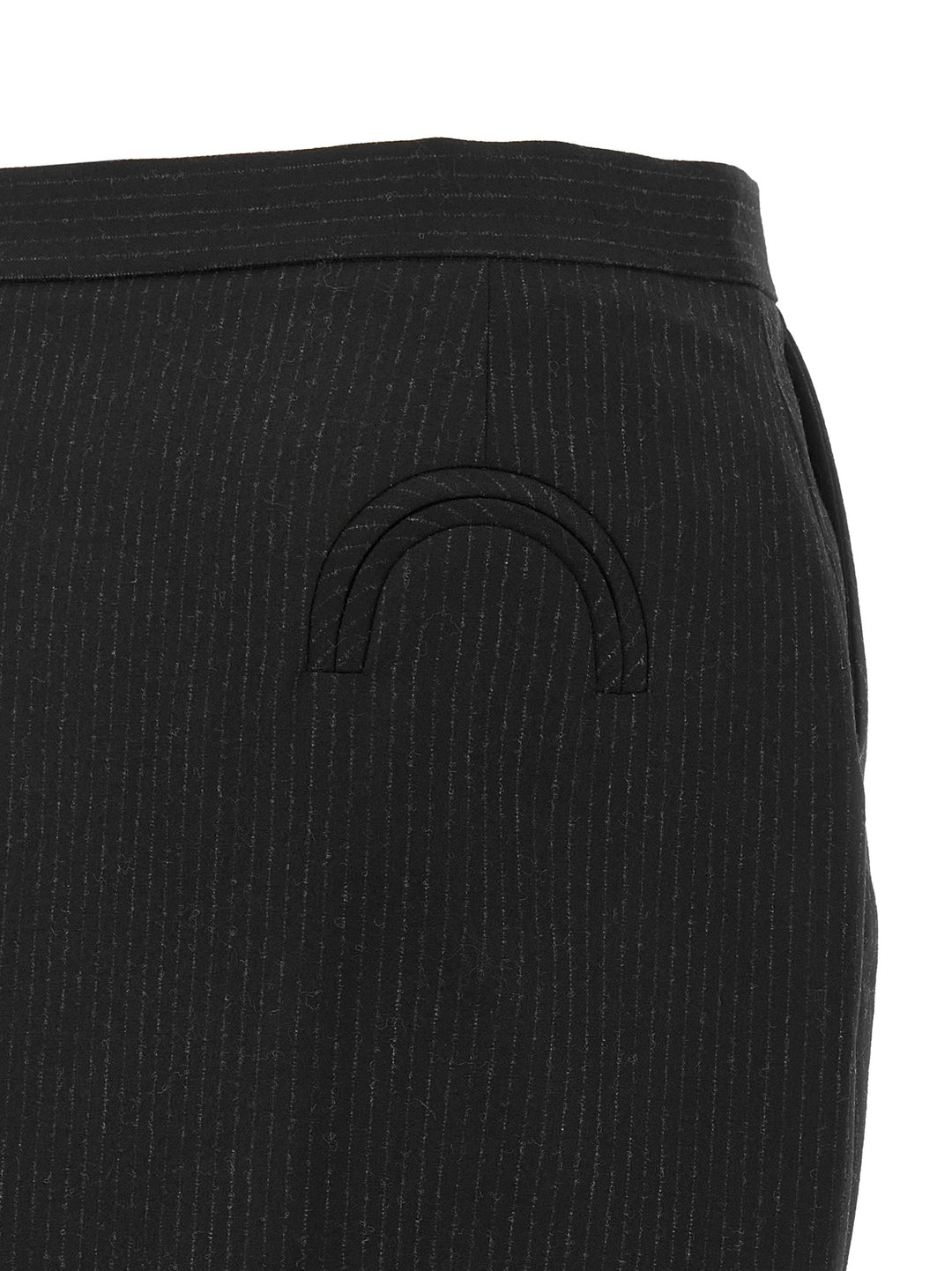 Blazé Milano Black Virgin Wool Midi Skirt