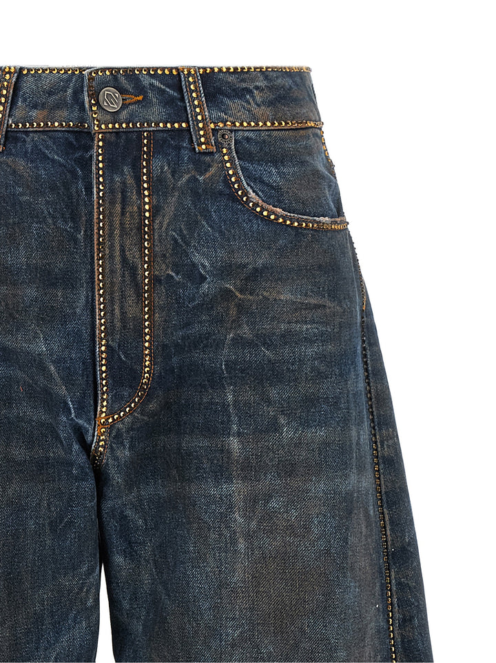 Giuseppe Di Morabito Blue Cotton Relaxed Fit Jeans