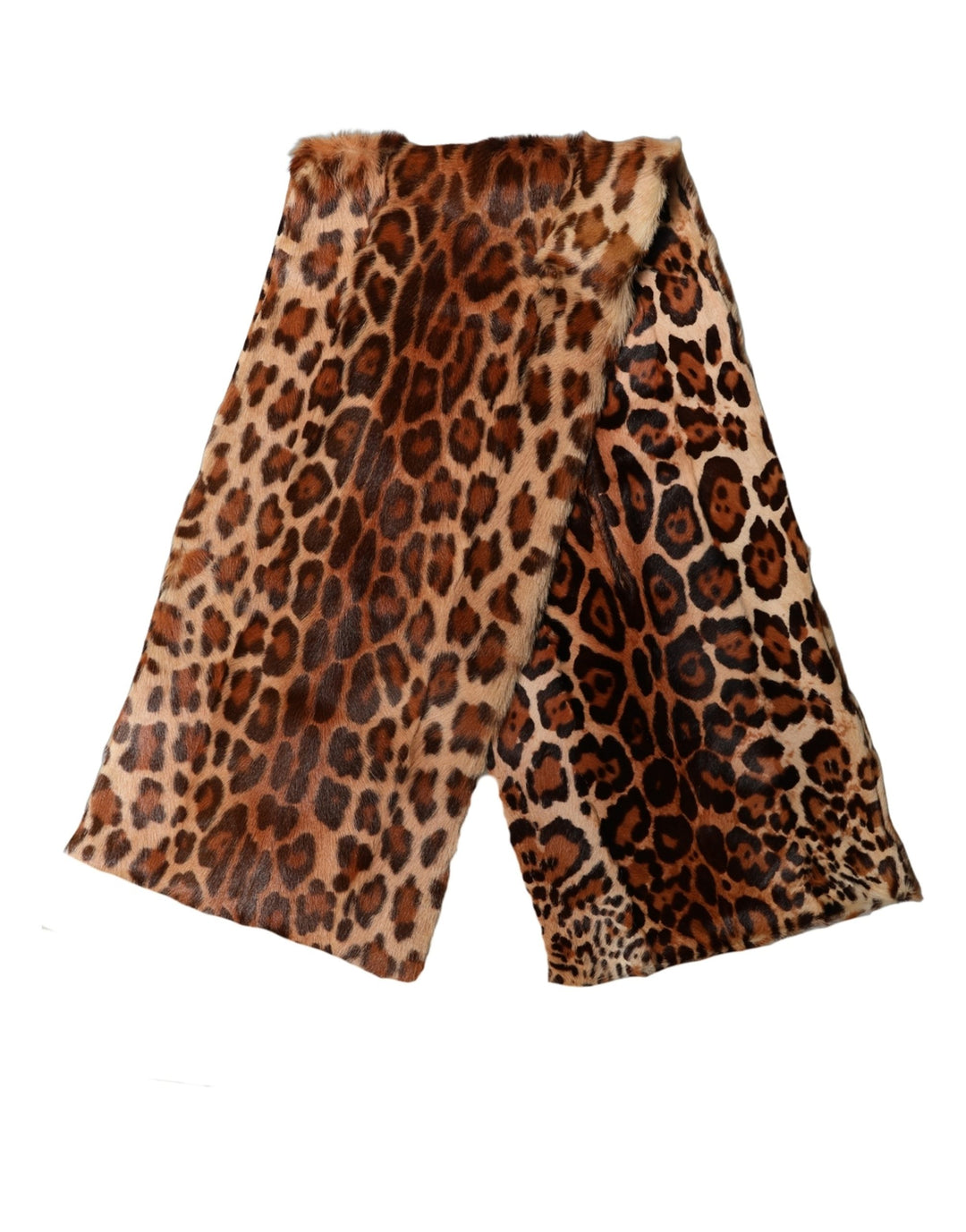 Dolce &amp; Gabbana Brown Leopard Printed Goat Hair Shawl Scarf