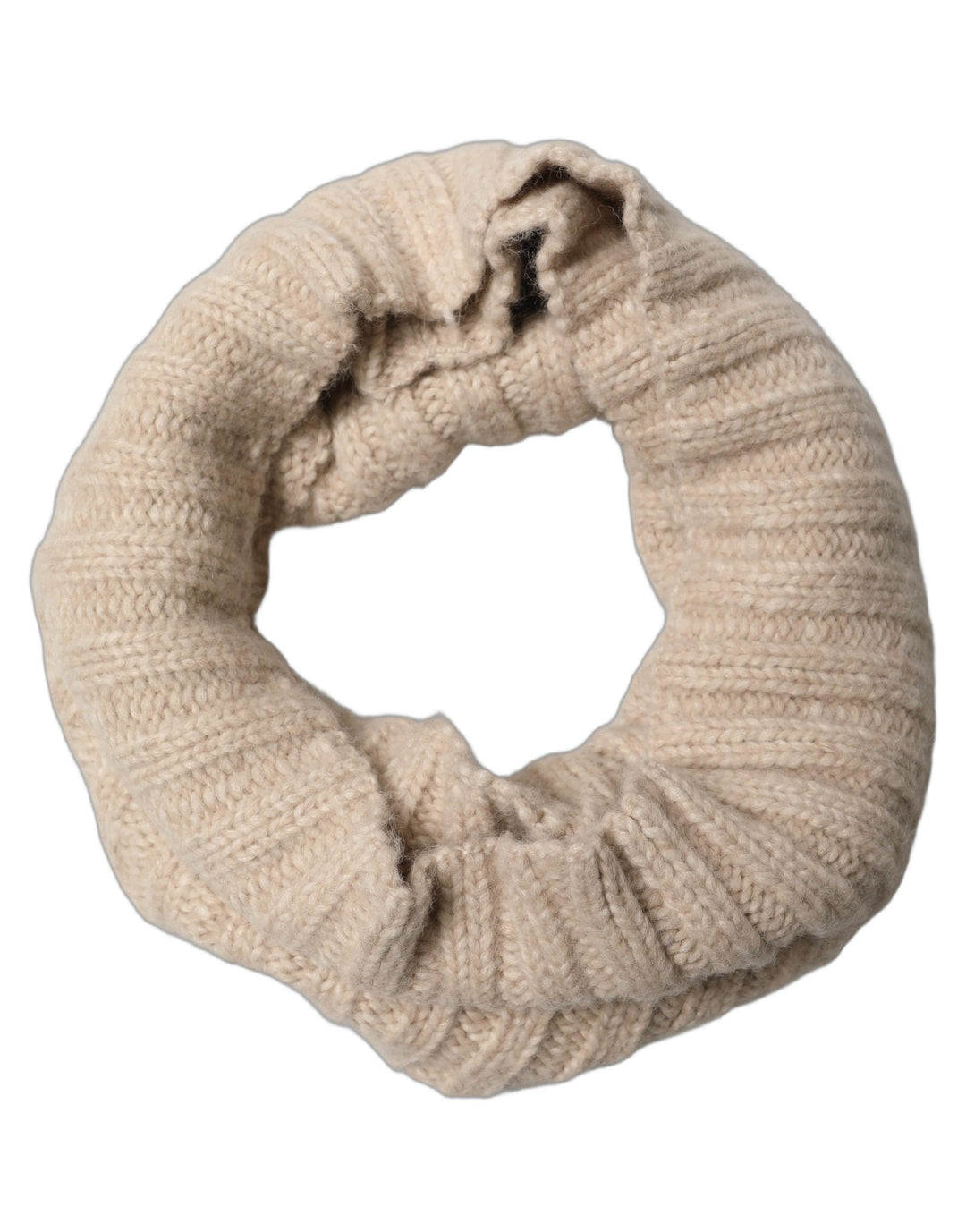 Dolce &amp; Gabbana Light Beige Ribbed Knit Neck Warmer Scarf