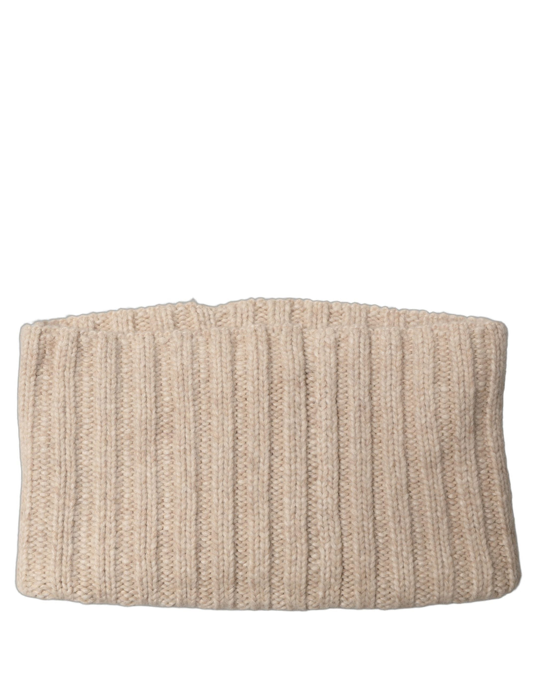 Dolce &amp; Gabbana Light Beige Ribbed Knit Neck Warmer Scarf