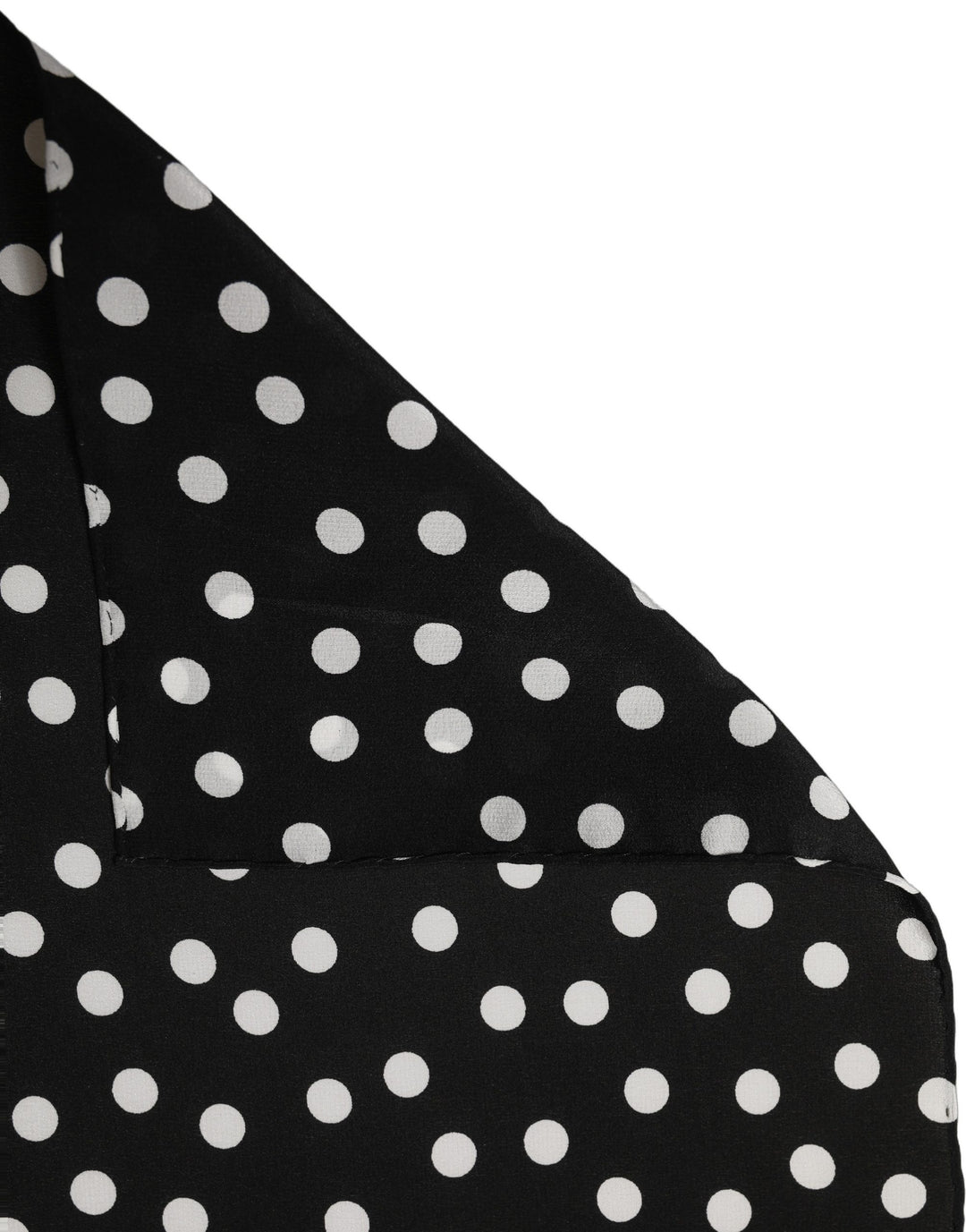 Dolce &amp; Gabbana Black White Polka Dot Square Foulard Scarf