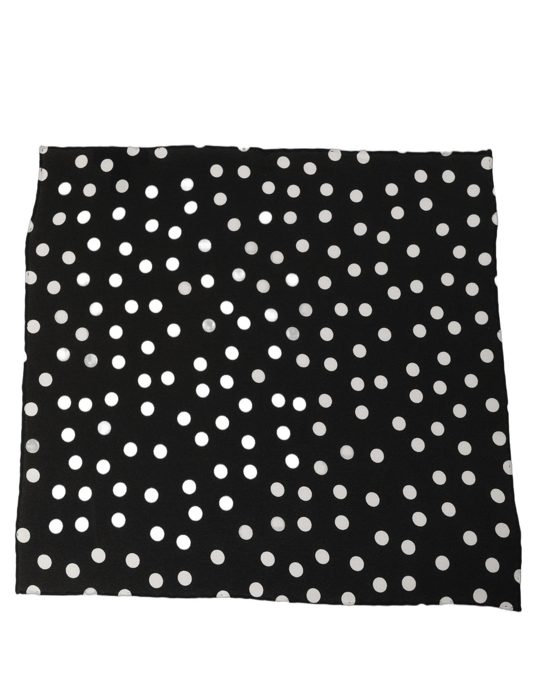 Dolce &amp; Gabbana Black White Polka Dot Square Foulard Scarf