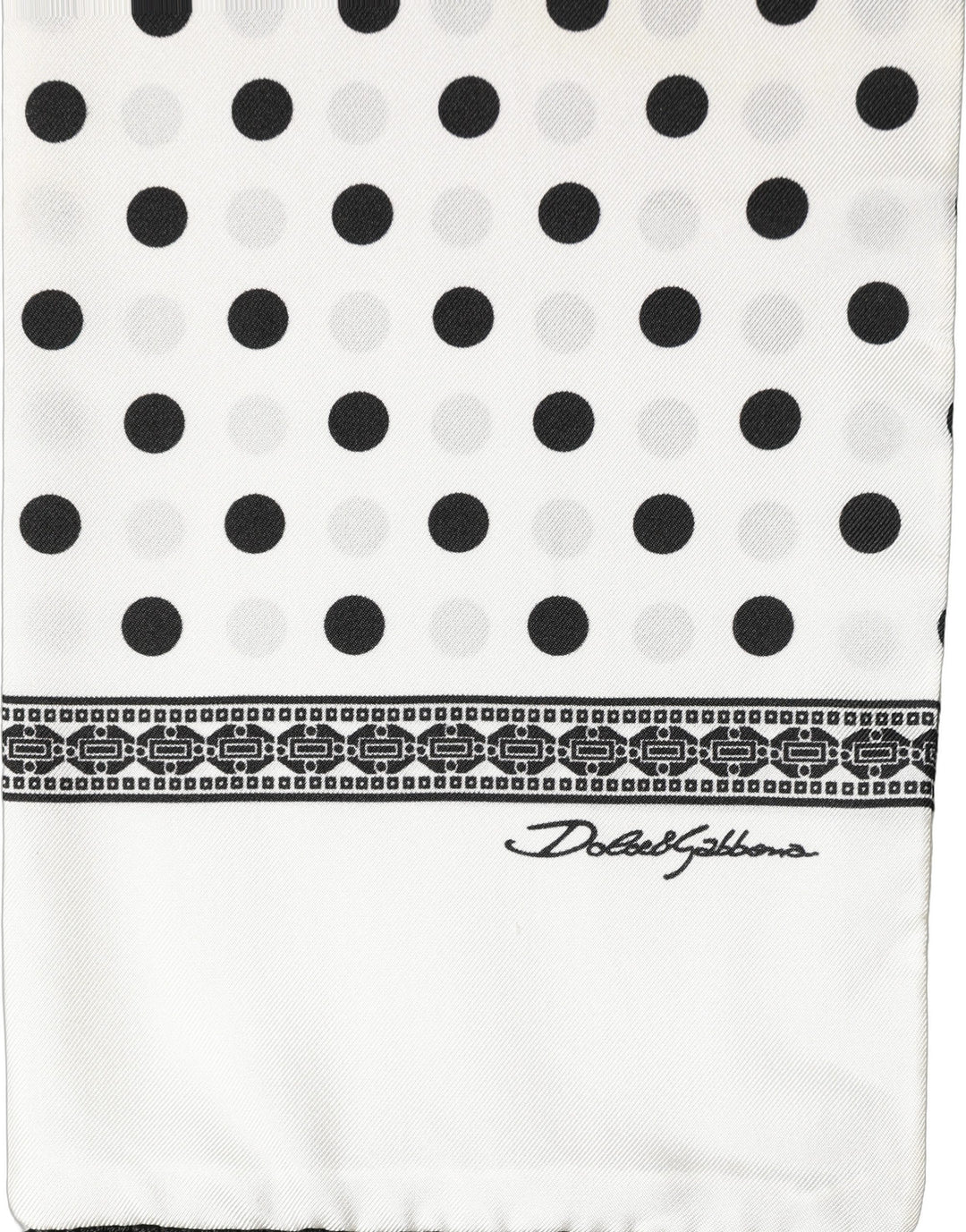 Dolce &amp; Gabbana White Black Polka Dot Fringed Shawl Scarf